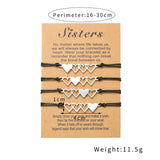 2/3/4 Pcs Friendship Sister Bracelet Matching Heart Couple Jewelry Gift