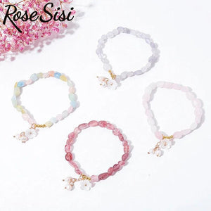 Special-shaped Strawberry Crystal Bracelet Single-circle Beaded Women's Bracelet