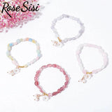 Special-shaped Strawberry Crystal Bracelet Single-circle Beaded Women's Bracelet