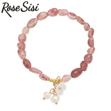Special-shaped Strawberry Crystal Bracelet Single-circle Beaded Women's Bracelet