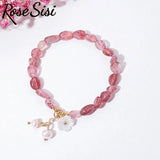 Special-shaped Strawberry Crystal Bracelet Single-circle Beaded Women's Bracelet