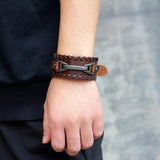 Vintage Punk Leather Bracelet Metal Accessories Personalized Jewelry