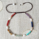 Reiki Healing Bracelet Amethyst Quartz 7 Chakra Pearl Charm Women