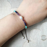 Reiki Healing Bracelet Amethyst Quartz 7 Chakra Pearl Charm Women