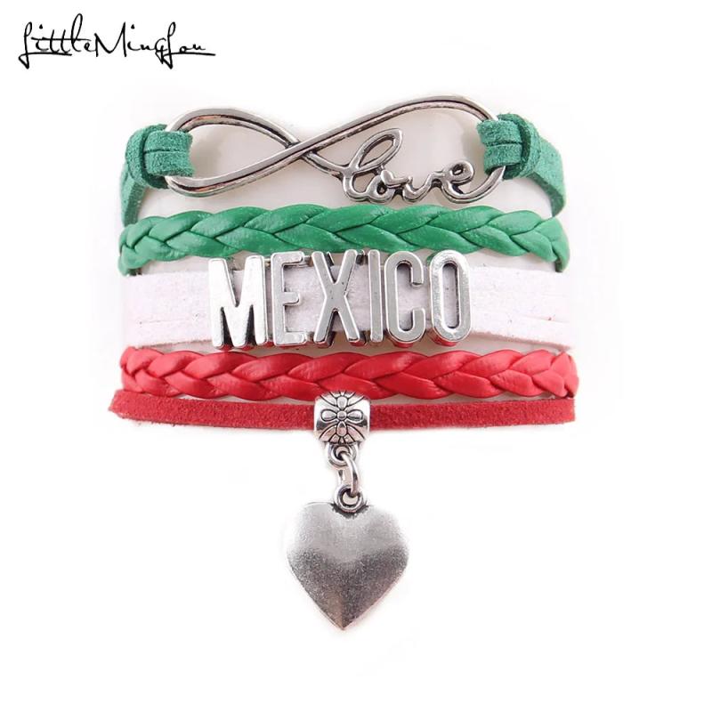 Infinity Love Mexico Wrap Bracelet Heart Charm Bracelets