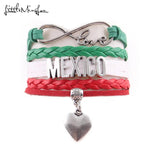 Infinity Love Mexico Wrap Bracelet Heart Charm Bracelets