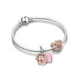 Silver Cartoon Animal Love Beads Bracelet Bangle Gift