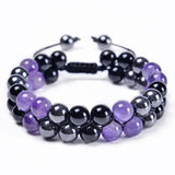 Hematite 8mm Stone Bracelet Triple Protection