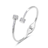 Zircon Charm Stainless Steel Bracelet for Women