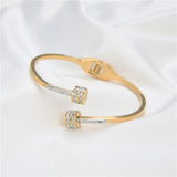Zircon Charm Stainless Steel Bracelet for Women