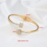 Zircon Charm Stainless Steel Bracelet for Women
