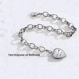 Personalized Stainless Steel Heart Locket Bracelet for Women Men