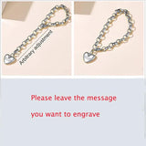 Personalized Stainless Steel Heart Locket Bracelet for Women Men