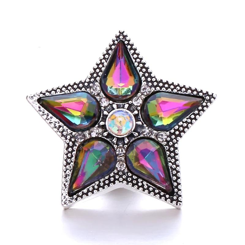 5Pcs/lot Flower Crystal 18MM Snap Button Jewelry Women's Accessories