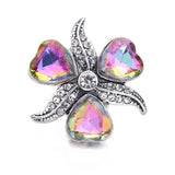 5Pcs/lot Flower Crystal 18MM Snap Button Jewelry Women's Accessories