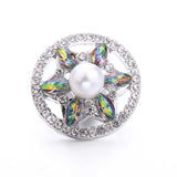 5Pcs/lot Flower Crystal 18MM Snap Button Jewelry Women's Accessories