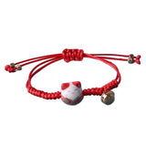 Lucky Fortune CAT Bracelet Red Braided Rope Adjustable