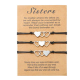 Heart Braided Charm Bracelets For Sisters Friendship Couple