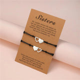 Heart Braided Charm Bracelets For Sisters Friendship Couple