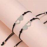 Heart Braided Charm Bracelets For Sisters Friendship Couple