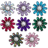 5pcs Snap Button Rhinestone Crystal Flower for 18MM Snap Bracelet