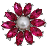 5pcs Snap Button Rhinestone Crystal Flower for 18MM Snap Bracelet