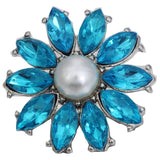 5pcs Snap Button Rhinestone Crystal Flower for 18MM Snap Bracelet