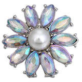 5pcs Snap Button Rhinestone Crystal Flower for 18MM Snap Bracelet