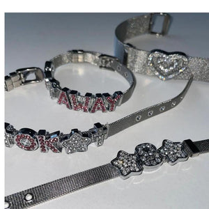 Y2K Love Heart Star Cross Bracelets Women Rhinestone Letters Jewelry