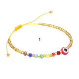 Adjustable Hand Woven Micro Glass Bead Copper Bead Bracelet