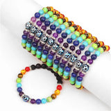 Meditation Reiki Healing 7 Chakra Bracelet 12 Constellation Zodiac Jewelry