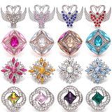 5pcs Rhinestone Flower 18mm Snap Buttons for Snap Bracelet Bangle