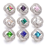 5pcs Rhinestone Flower 18mm Snap Buttons for Snap Bracelet Bangle