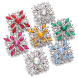 5pcs Rhinestone Flower 18mm Snap Buttons for Snap Bracelet Bangle
