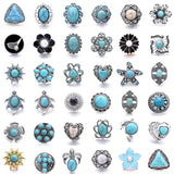 5Pcs Natural Stone Metal Snap 18MM Starfish Charm Snap Jewelry