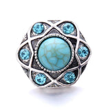5Pcs Natural Stone Metal Snap 18MM Starfish Charm Snap Jewelry