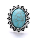 5Pcs Natural Stone Metal Snap 18MM Starfish Charm Snap Jewelry