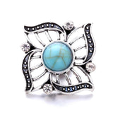 5Pcs Natural Stone Metal Snap 18MM Starfish Charm Snap Jewelry