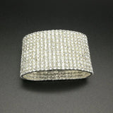 Rhinestone Crystal Wedding Bracelet Silver Plated Stone Bangle