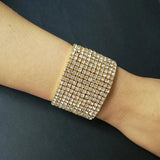Rhinestone Crystal Wedding Bracelet Silver Plated Stone Bangle