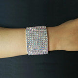 Rhinestone Crystal Wedding Bracelet Silver Plated Stone Bangle
