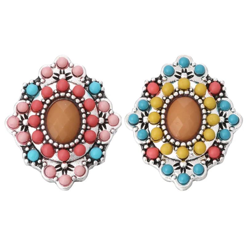 5pc Snap Jewelry Mixed Rhinestone Flower 18mm Snap Buttons for Bracelet Bangle