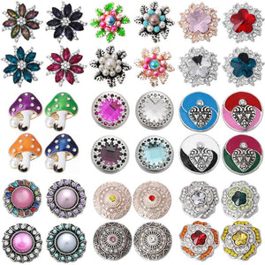 5pcs Ginger Charms Crystal Rhinestone Snap Buttons for 18mm Snap Jewelry