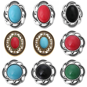 6pcs 18mm Snap Jewelry Mix Styles Metal Snap Buttons Rhinestone Beads Snaps