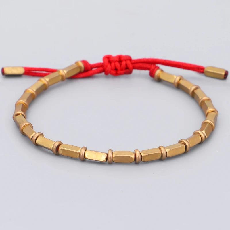 Tibetan Copper Beads Lucky Rope Bracelet OM Jewelry