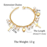 Women's Heart Charms Bracelet Bohemia Stainless Steel Link Chain