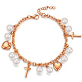 Women's Heart Charms Bracelet Bohemia Stainless Steel Link Chain
