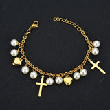 Women's Heart Charms Bracelet Bohemia Stainless Steel Link Chain