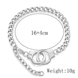 Stainless Steel Couple Handcuff Bracelets
