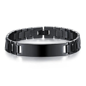 Men's Stainless Steel Bracelet Glossy DIY Lettering Jewelry